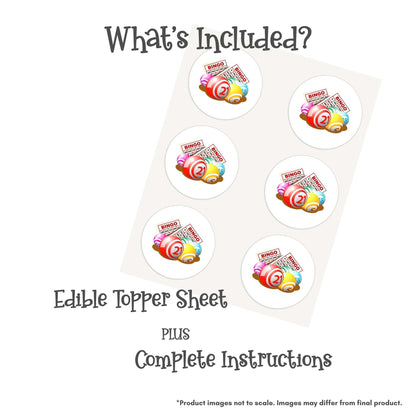 Bingo Balls Edible Cake Topper