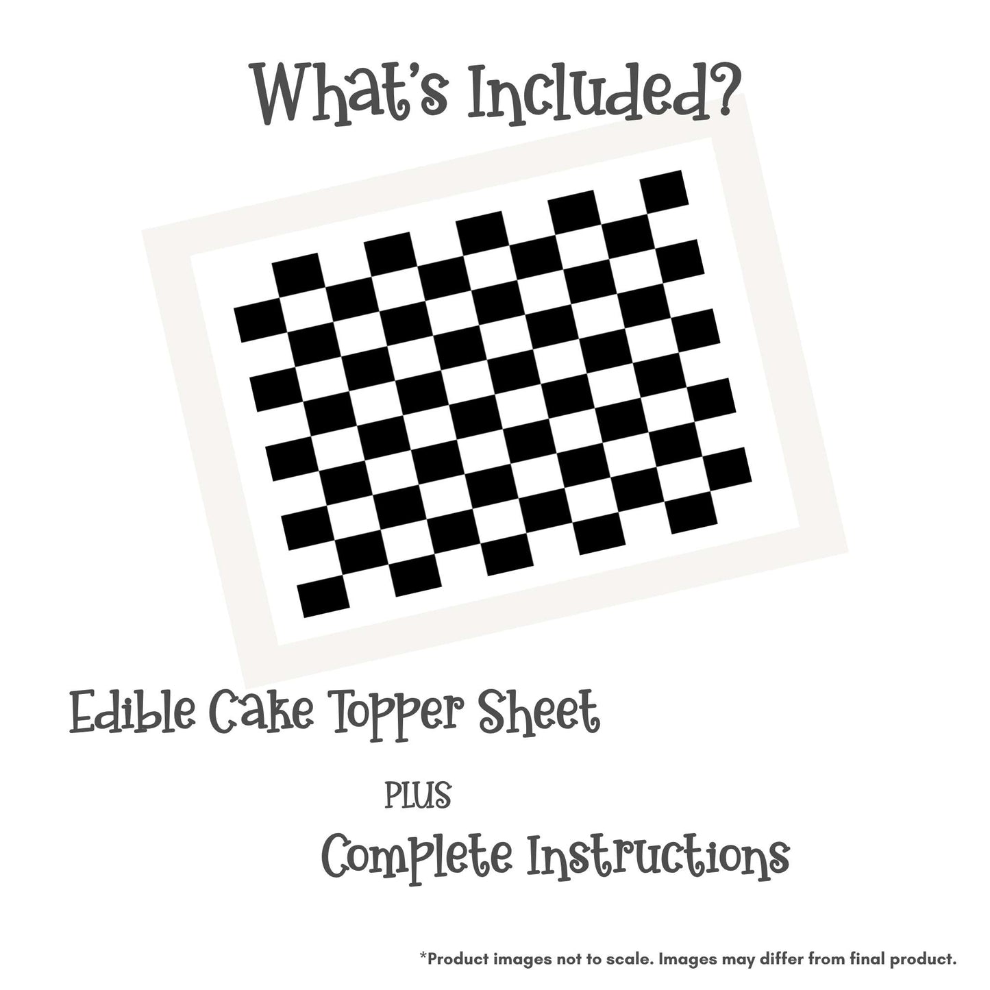 Checkerboard Edible Cake Topper