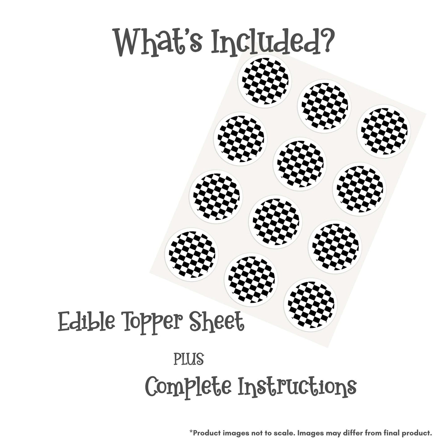 Checkerboard Edible Cake Topper