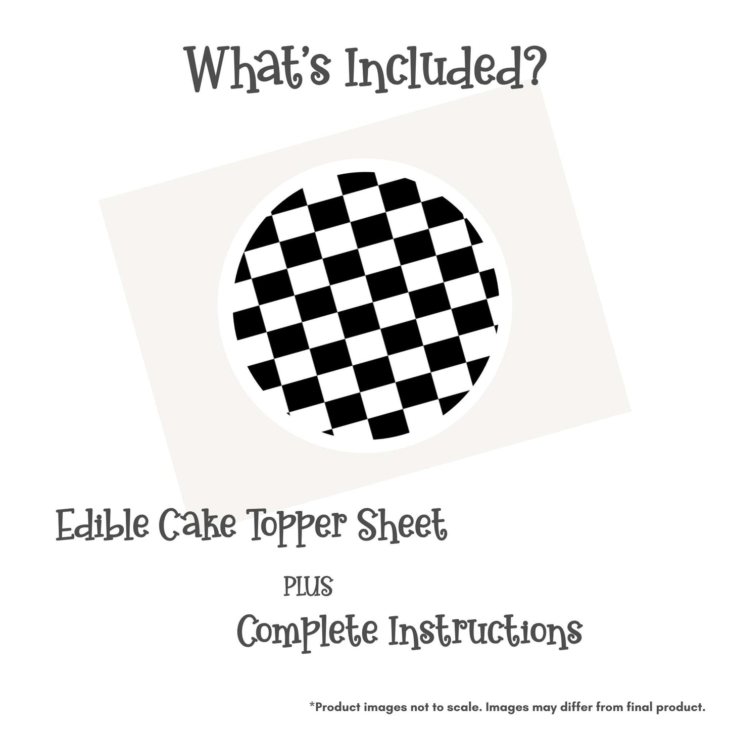Checkerboard Edible Cake Topper