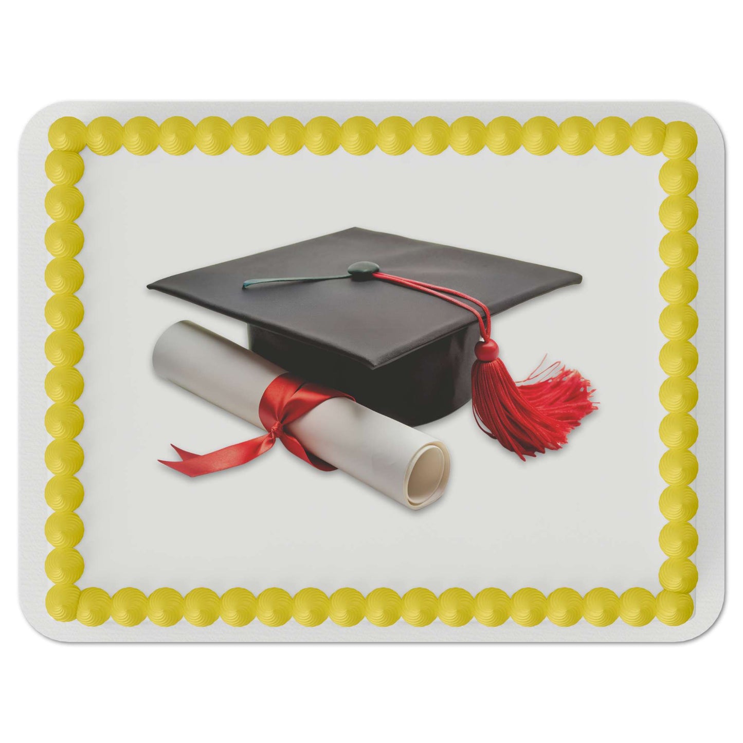 Graduation Cap and Scroll Edible Cake Topper