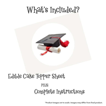 Graduation Cap and Scroll Edible Cake Topper