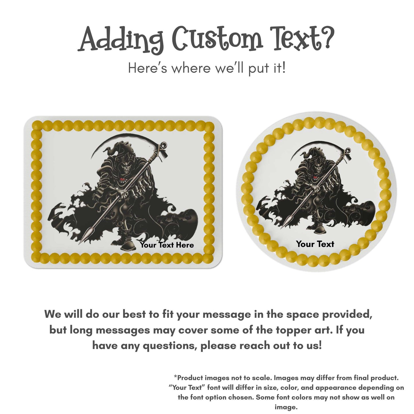 Grim Reaper Edible Cake Topper