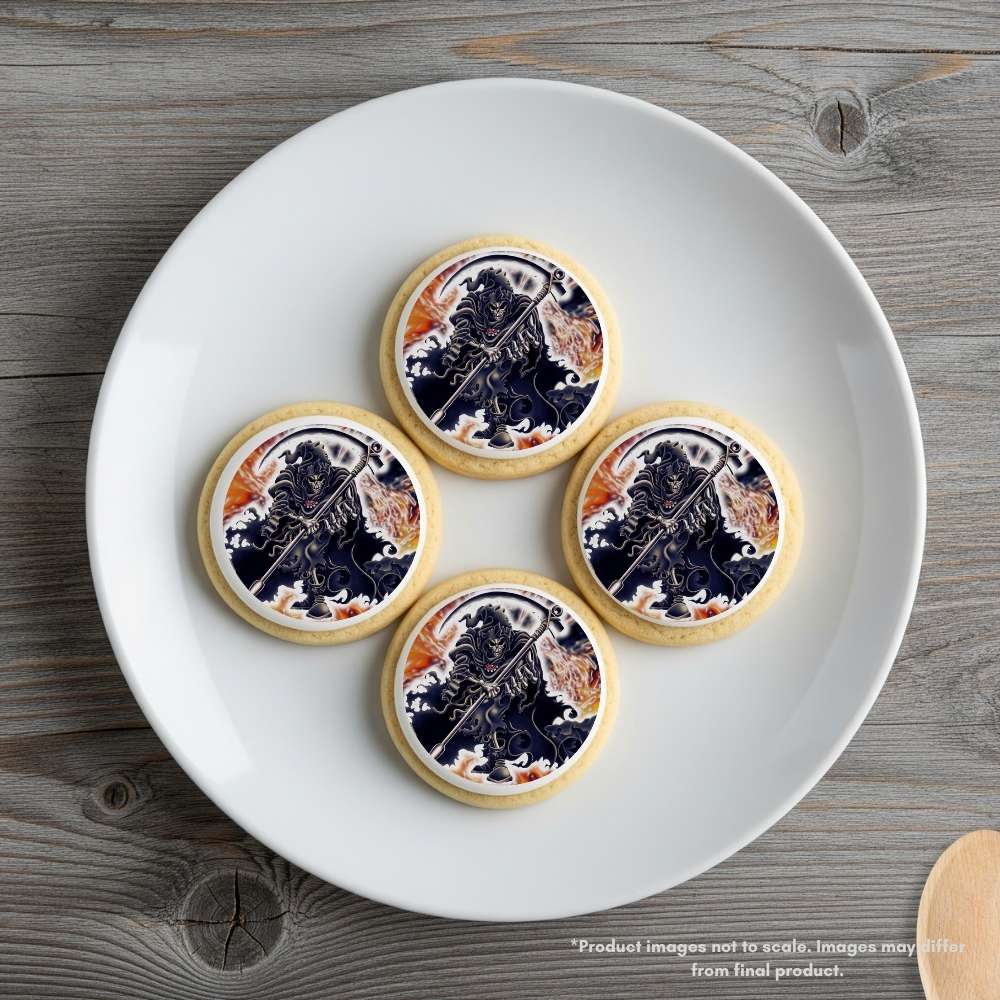 Grim Reaper with Molten Background Edible Cake Topper