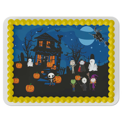 Halloween Haunted Monsters Edible Cake Topper