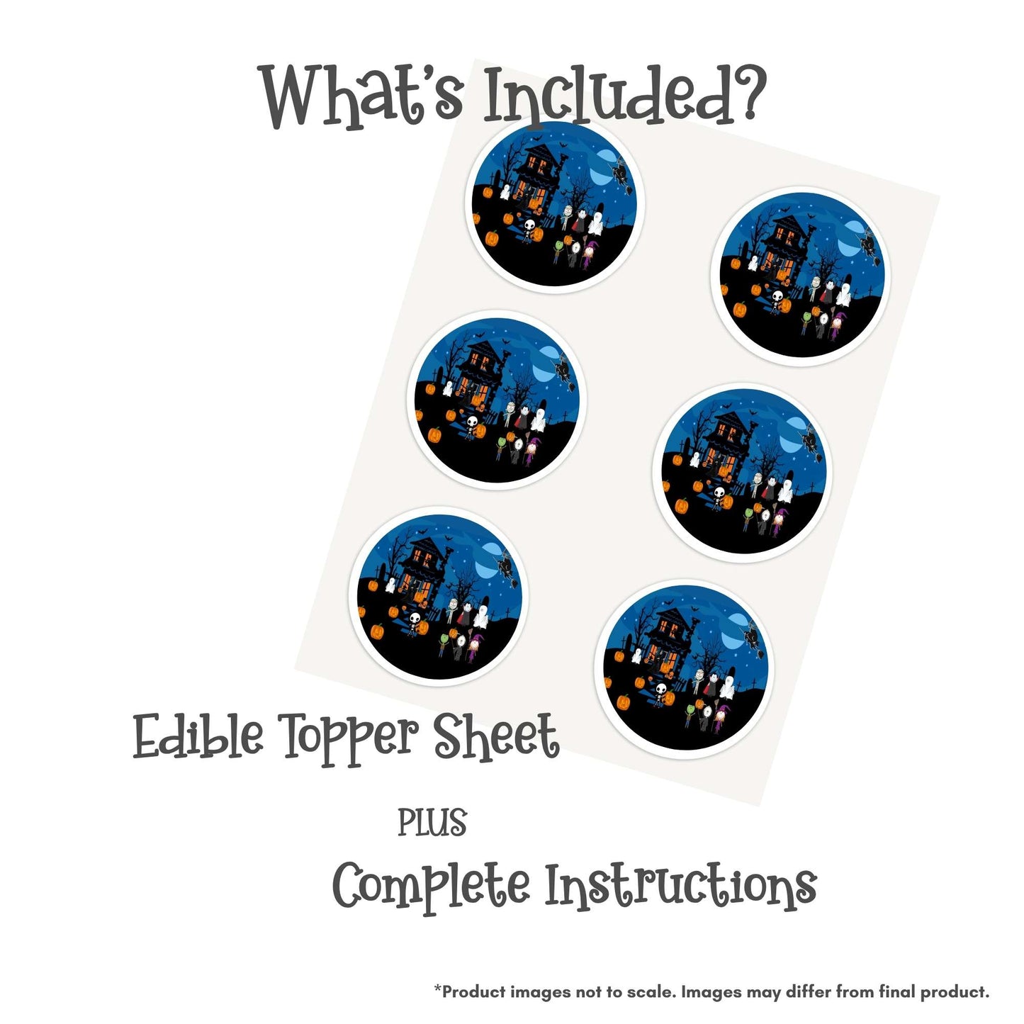 Halloween Haunted Monsters Edible Cake Topper