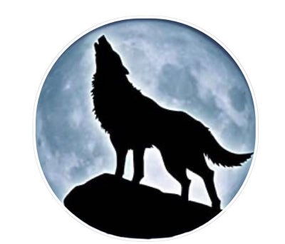 Howling Wolf Silhouette Edible Cake Topper-1/4 Sheet