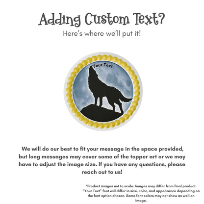Howling Wolf Silhouette Edible Cake Topper