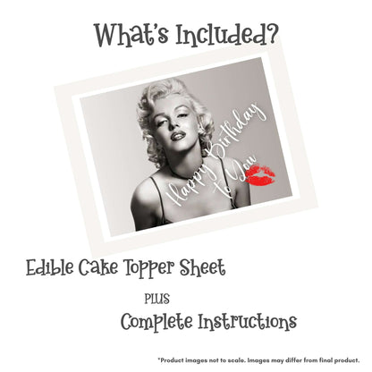 Happy Birthday To You from Marilyn with Kiss Edible Cake Topper