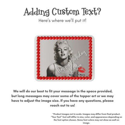 Happy Birthday To You from Marilyn with Kiss Edible Cake Topper