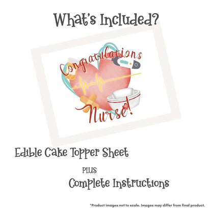 Nursing Graduation Edible Cake Topper