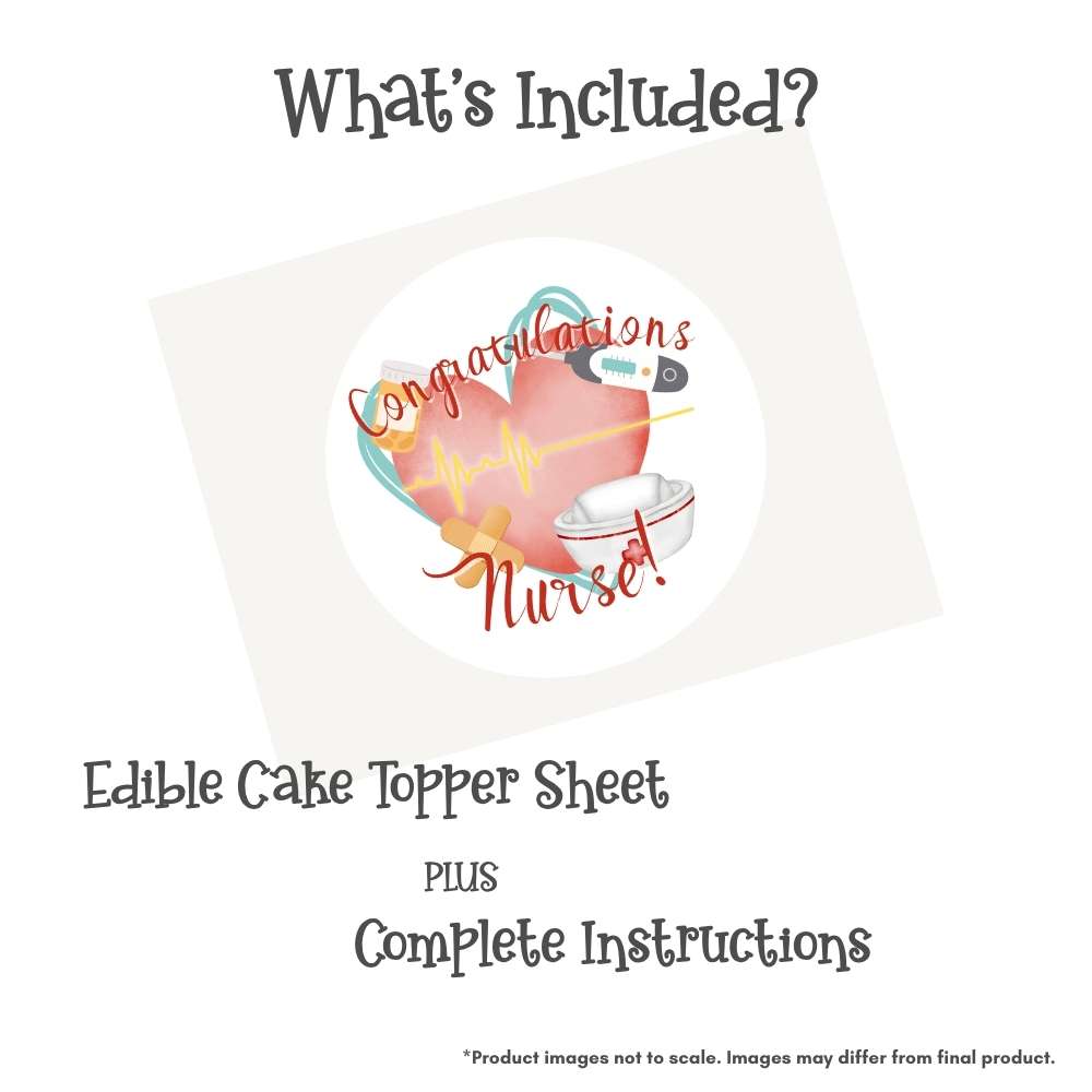 Nursing Graduation Edible Cake Topper