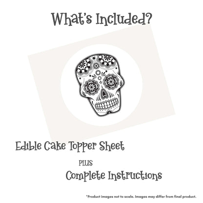 Sugar Skull Edible Cake Topper
