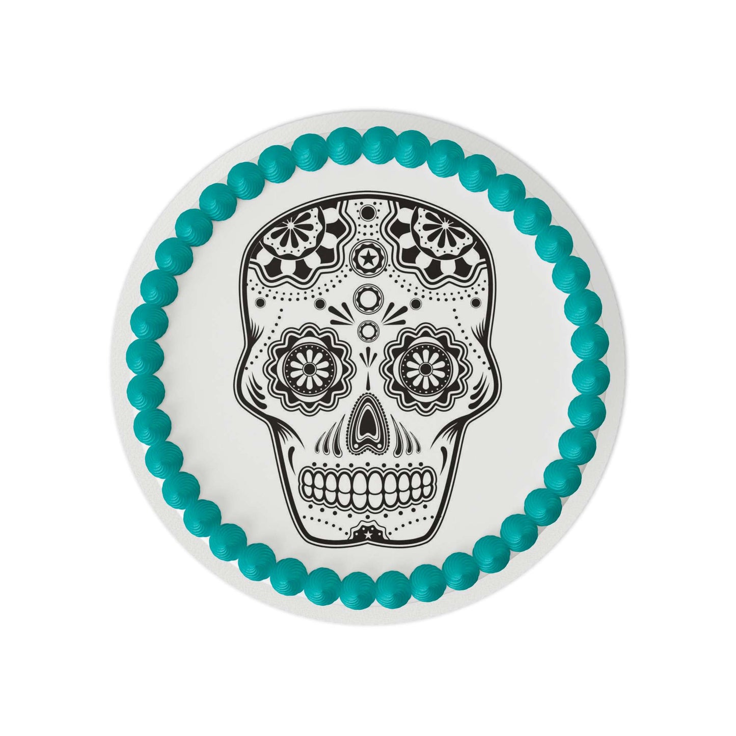 Sugar Skull Edible Cake Topper