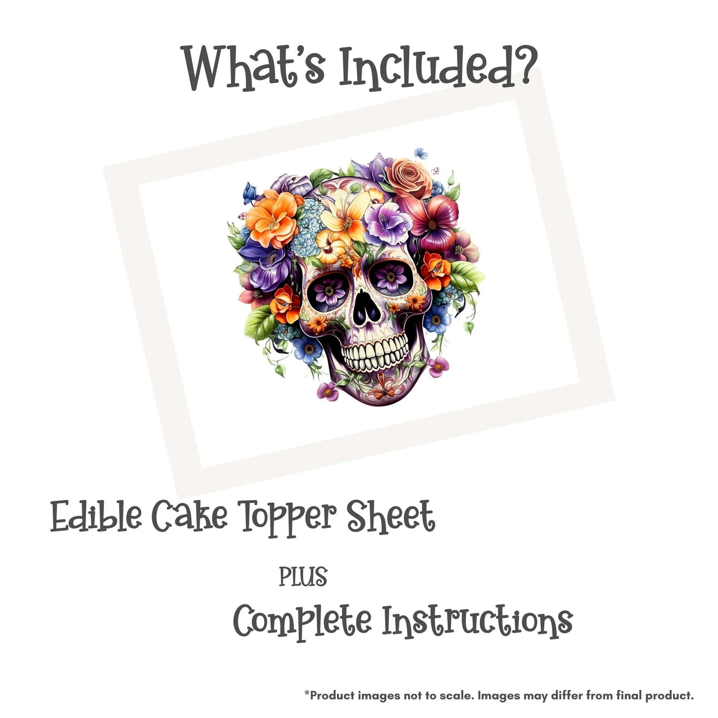 Flower Skull Edible Cake Topper