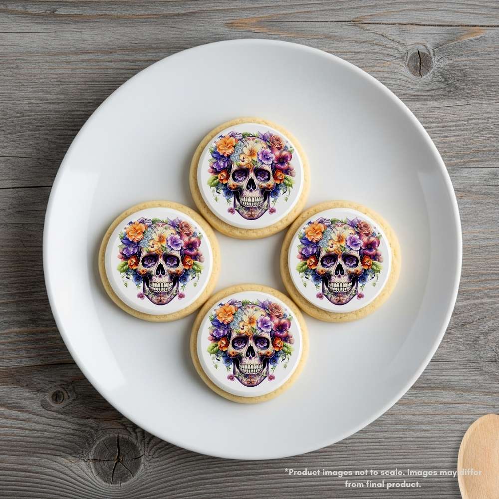 Flower Skull Edible Cake Topper