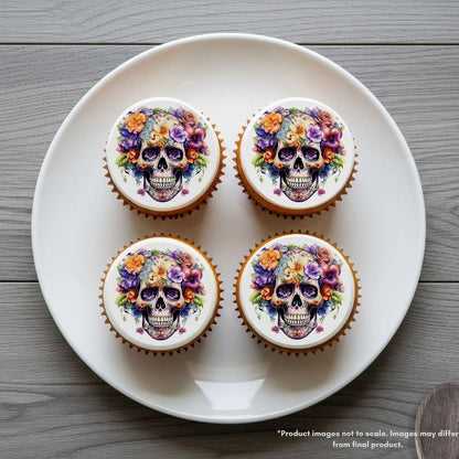 Flower Skull Edible Cake Topper