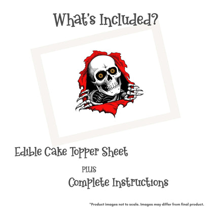Skeleton Breaking Out Edible Cake Topper