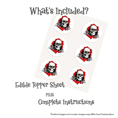 Skeleton Breaking Out Edible Cake Topper