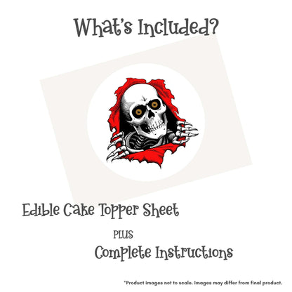 Skeleton Breaking Out Edible Cake Topper