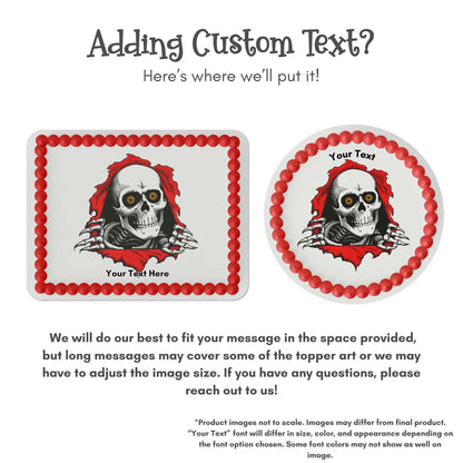 Skeleton Breaking Out Edible Cake Topper