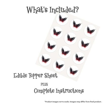 Skull with Guns Edible Cake Topper