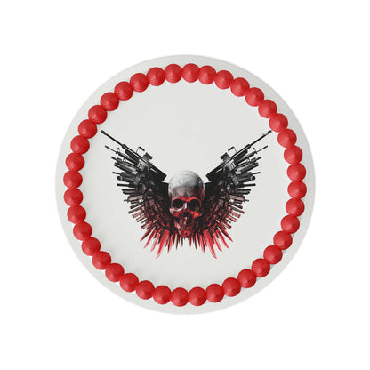 Skull with Guns Edible Cake Topper