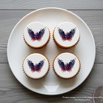 Skull with Guns Edible Cake Topper