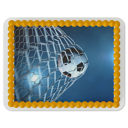 Soccer Ball in Net Edible Cake Topper