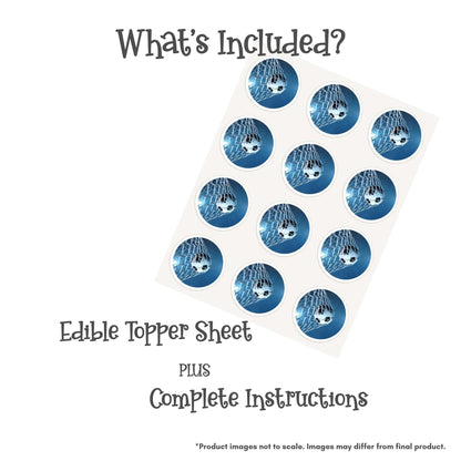 Soccer Ball in Net Edible Cake Topper