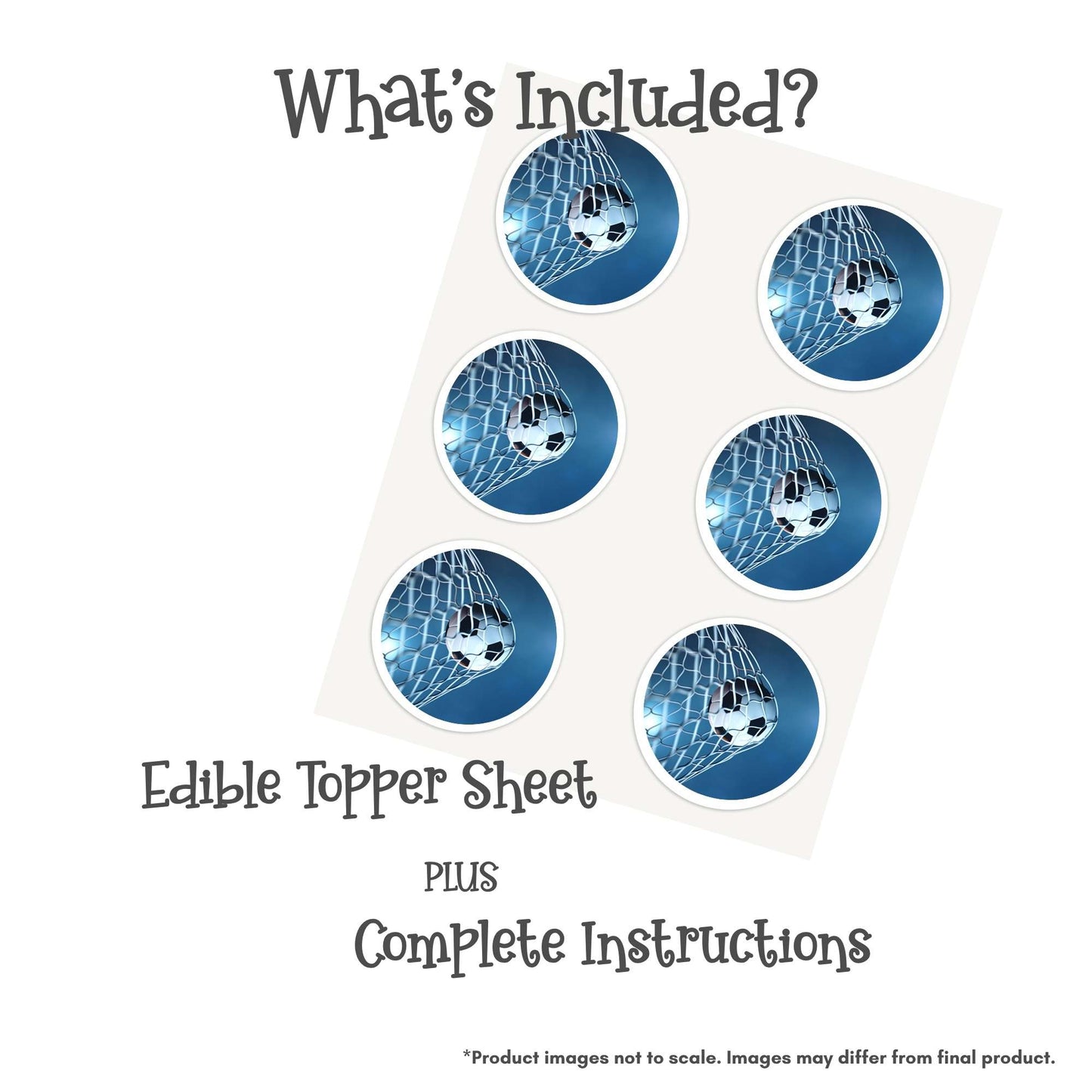 Soccer Ball in Net Edible Cake Topper