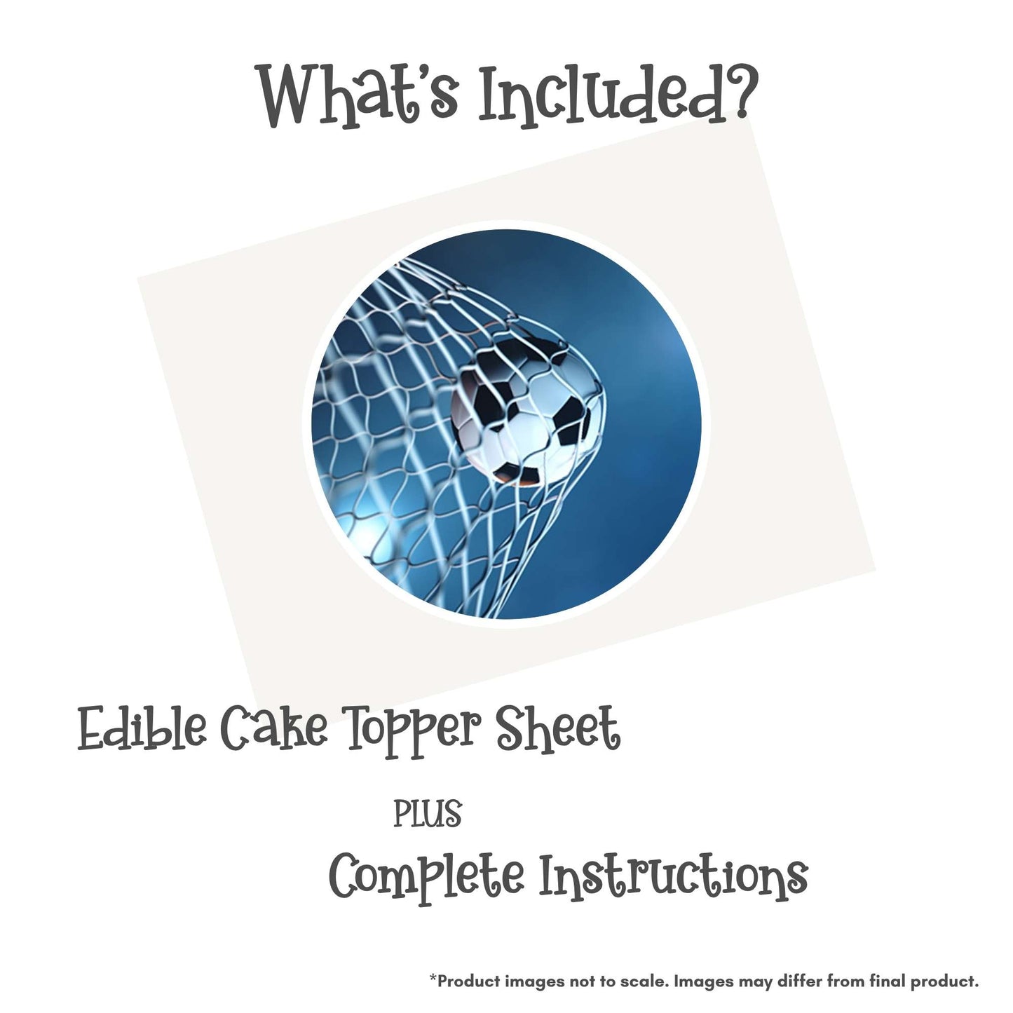 Soccer Ball in Net Edible Cake Topper