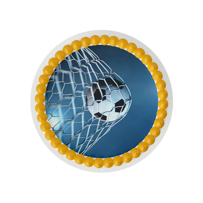 Soccer Ball in Net Edible Cake Topper