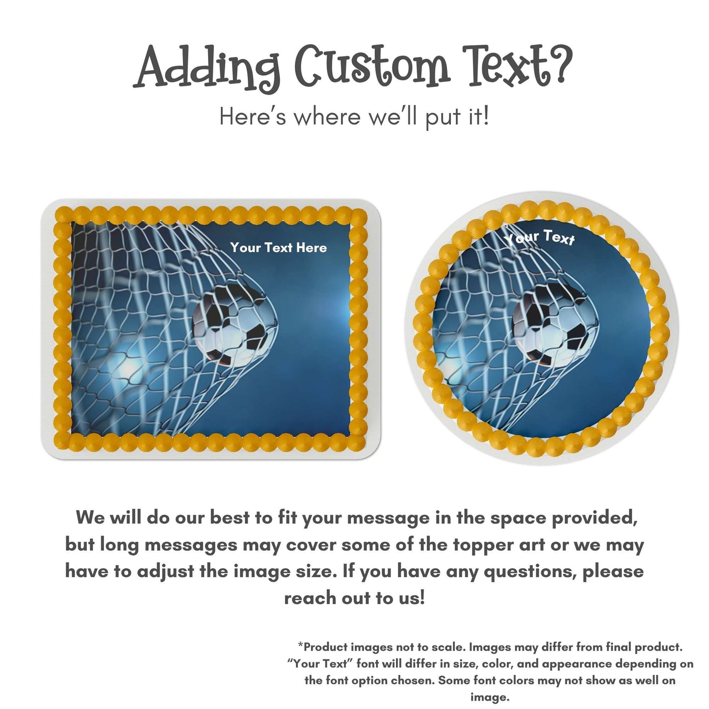 Soccer Ball in Net Edible Cake Topper