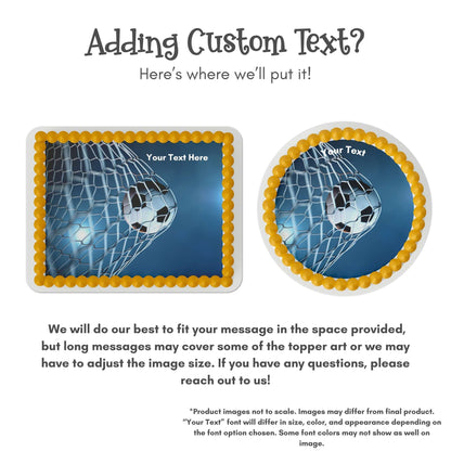 Soccer Ball in Net Edible Cake Topper