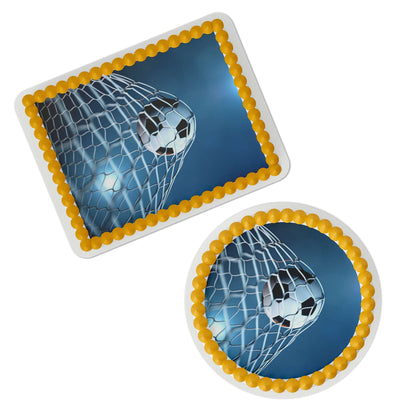 Soccer Ball in Net Edible Cake Topper