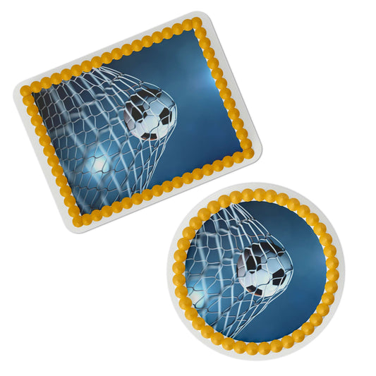 Soccer Ball in Net Edible Cake Topper
