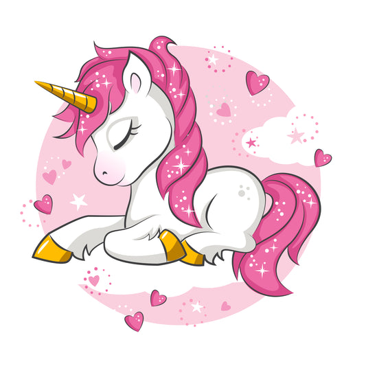 Pink Unicorn Edible Cake Topper 1/4 Sheet