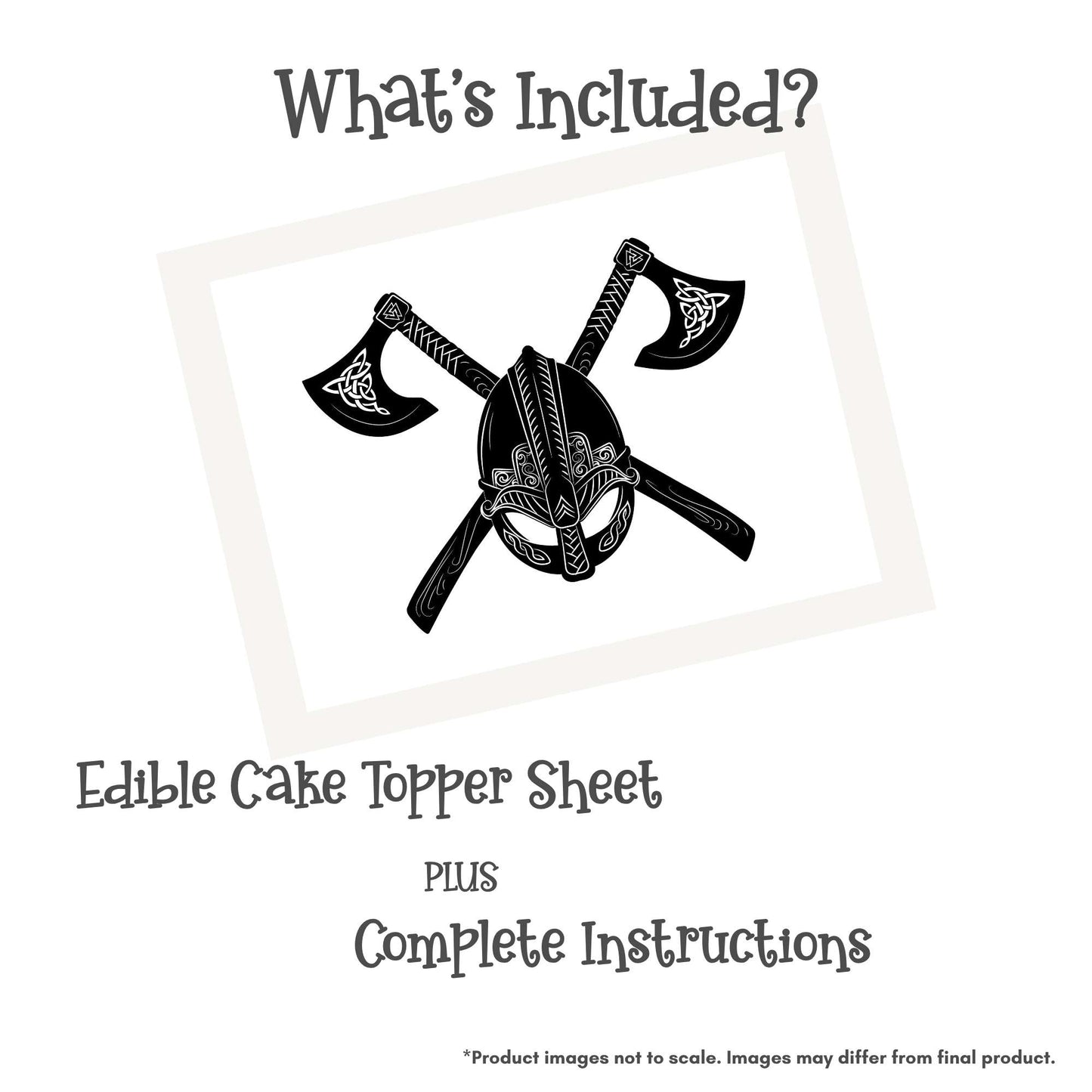 Viking Emblem with Celtic Knots Edible Cake Topper