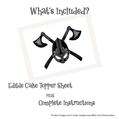 Viking Emblem with Celtic Knots Edible Cake Topper
