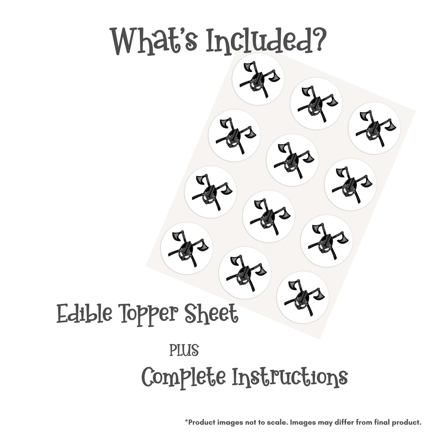 Viking Emblem with Celtic Knots Edible Cake Topper