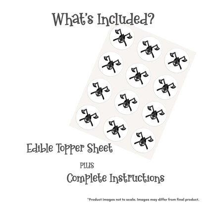 Viking Emblem with Celtic Knots Edible Cake Topper