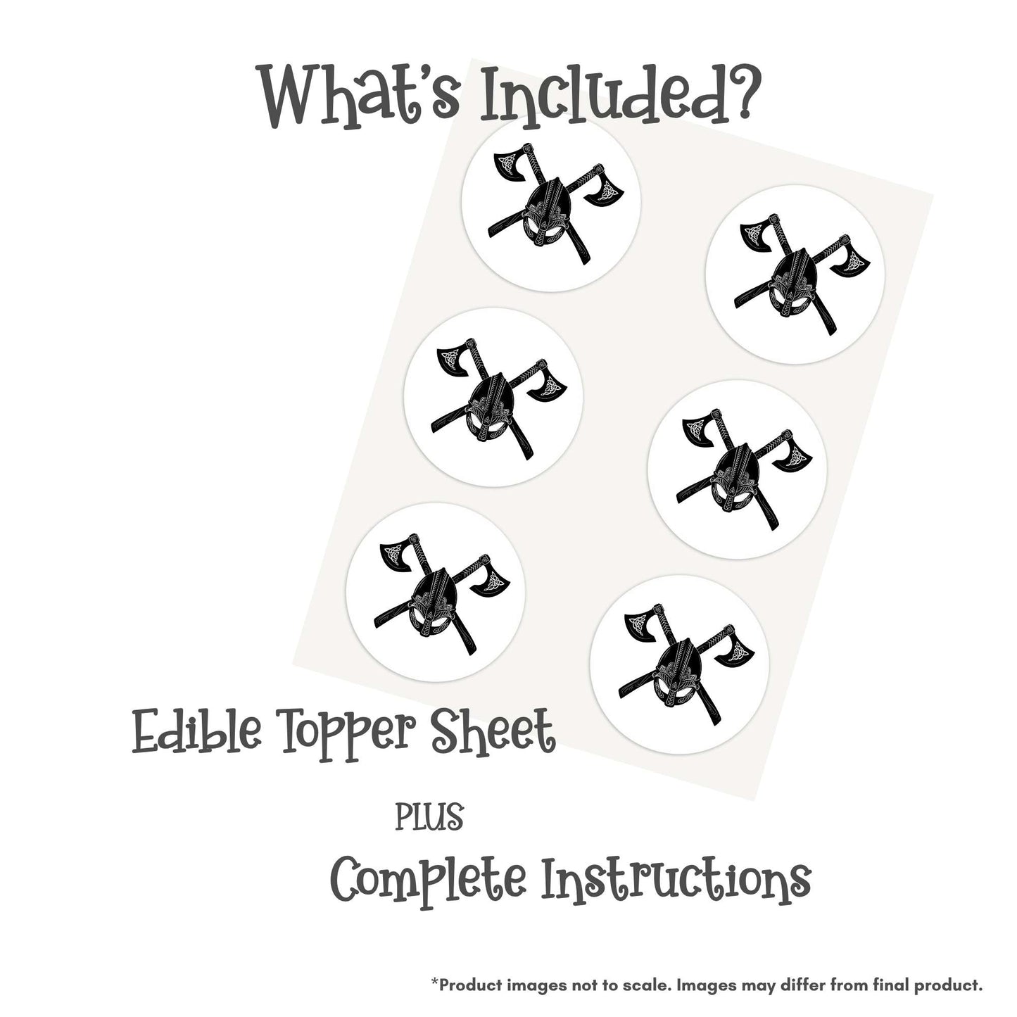 Viking Emblem with Celtic Knots Edible Cake Topper