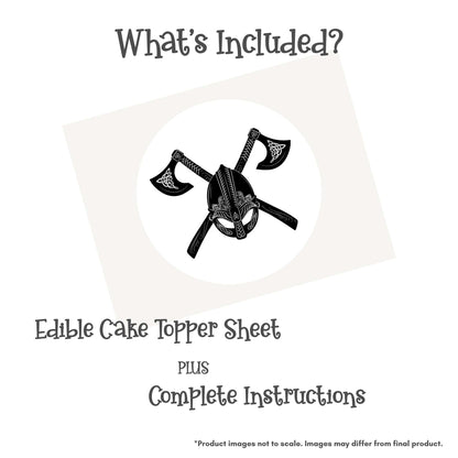 Viking Emblem with Celtic Knots Edible Cake Topper