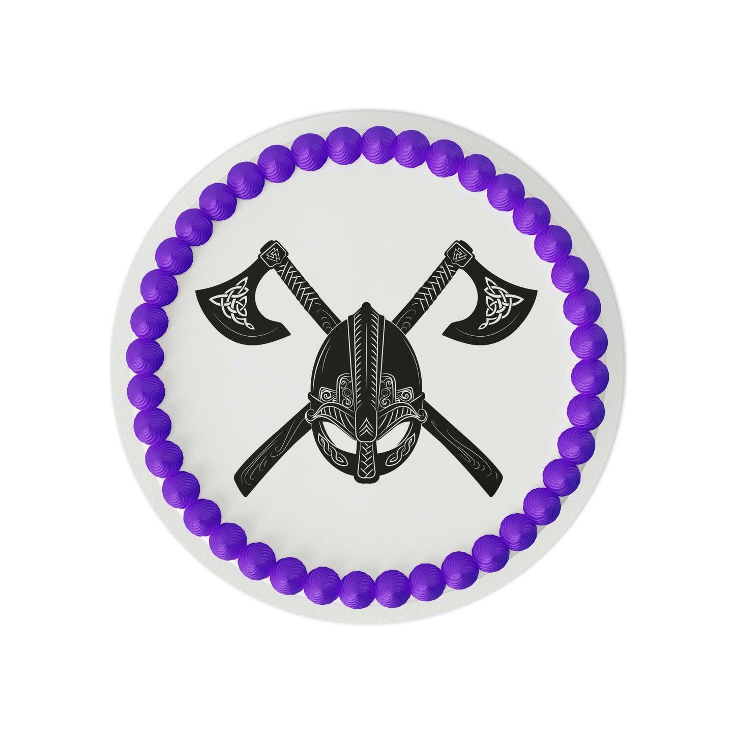 Viking Emblem with Celtic Knots Edible Cake Topper