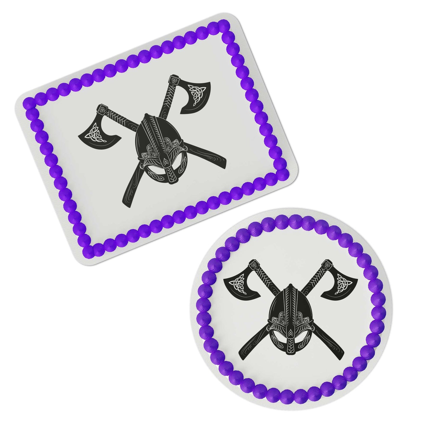 Viking Emblem with Celtic Knots Edible Cake Topper