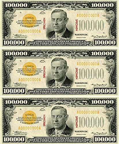 1/4 Sheet Cake - 100,000 Dollar Bills Birthday - Edible Cake or Cupcake Topper - D20382