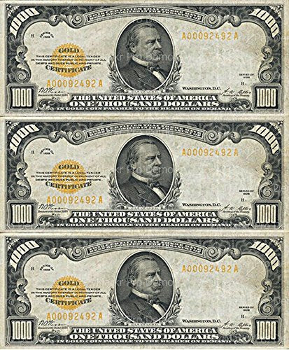 1/4 Sheet Cake - 1000 Dollar Bills Birthday - Edible Cake or Cupcake Topper - D20379