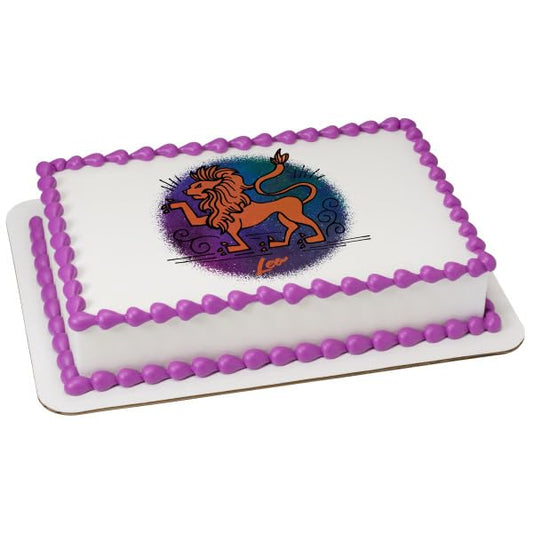 Leo Zodiac Sign PhotoCake® Edible Cake Topper Icing Image for 1/4 Sheet cake or larger