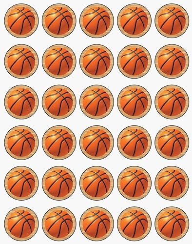 30 x Basketball Themed Edible Cupcake Toppers | Uncut on Wafer Sheet- Qty 30-1.5 each